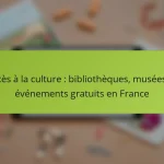 Accès à la culture : bibliothèques, musées et événements gratuits en France