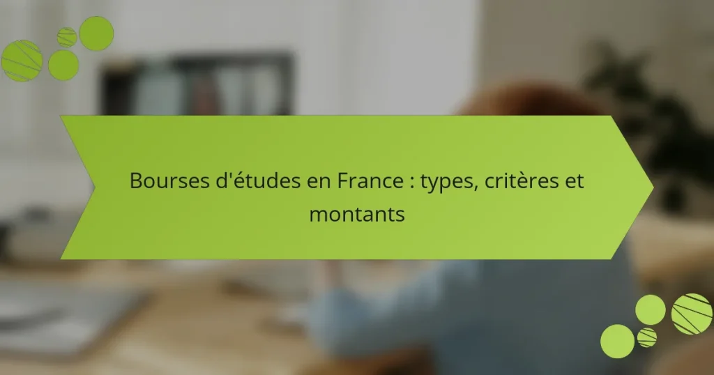 Bourses d’études en France : types, critères et montants