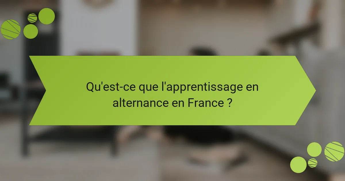 Qu'est-ce que l'apprentissage en alternance en France ?